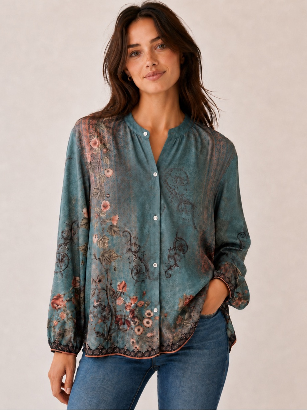 New With Tags! Floral, Button Up Top!